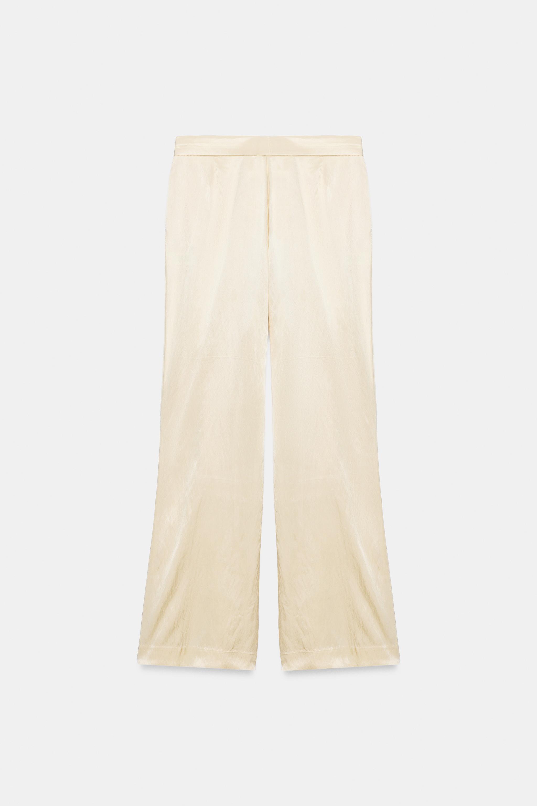 SATIN EFFECT CONTRAST PANTS